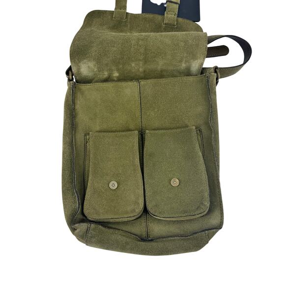 patricia nash armeno distressed leather crossbody messenger flap purse in Green - Picture 4 of 4